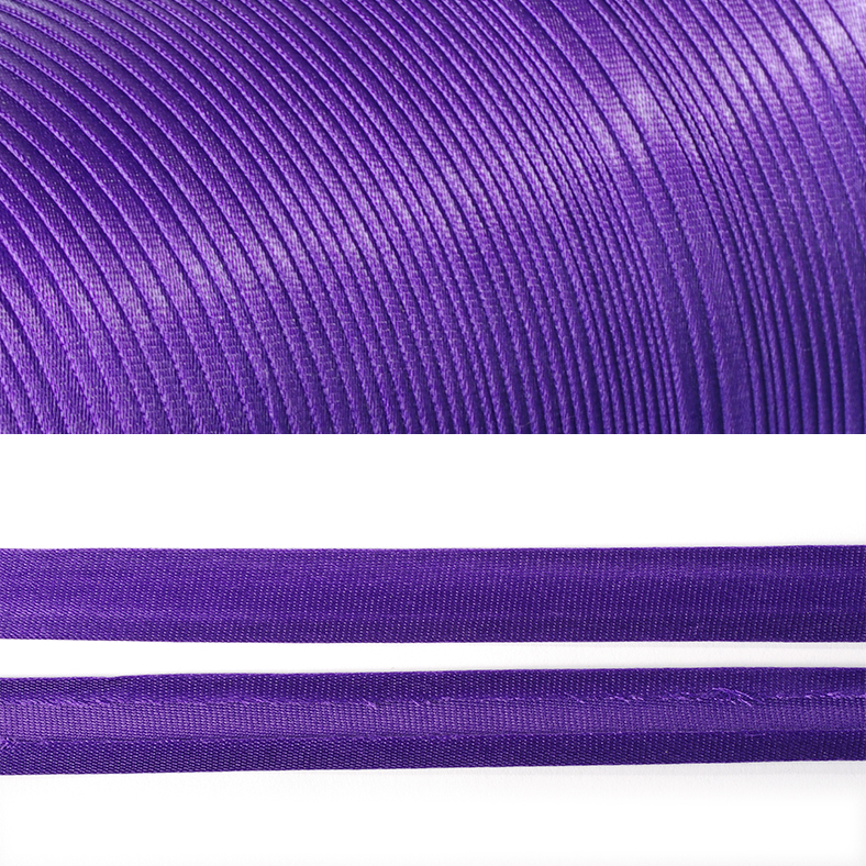 Косая бейка атлас 15 мм Фиолетовый F170, Китай