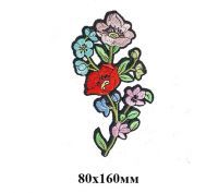 Термоаппликация Цветы Микс 16х8 см, Китай