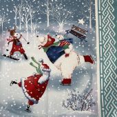 Вафельное полотно набивное Санта Клаус 150 см Тейково, Россия