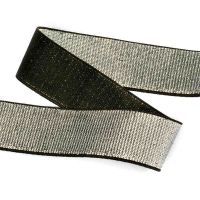 Резинка декор метал 30 мм Черный серебро, Китай