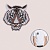 Термоаппликация Мордашка тигра бел сер 9,2х8,9 см