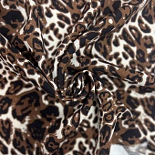 Штапель DIM принт Леопард коричневый 145 см, Китай