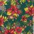 Вафельное полотно набивное Фрегренс цветы на зеленом 150 см Тейково, Россия