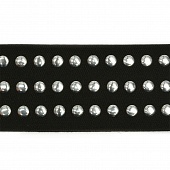 Резинка декор 50 мм Черный с кнопками никель, Китай