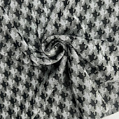Трикотаж Джерси Гусиные лапки серо-белый 150 см, Китай