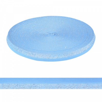 Тесьма вязаная Голубой с серебром 18 мм, Китай