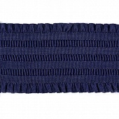 Резинка декор рюши 70 мм Т.синий, Китай