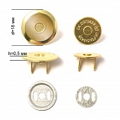 Кнопка магнит на усиках h0,5мм Ø18мм Золото, Китай