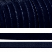 Лента бархатная нейлон 10мм Т.синий, Китай
