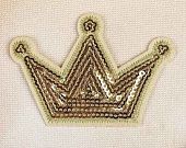 Термоаппликация «Корона», с пайетками, золото 8,3 × 5,4 см