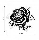 Термоаппликация Роза резина черн белый 7х7,5 см