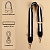 Ручка для сумки, стропа с кожаной вставкой, 140×3,8см, цвет синий/белый