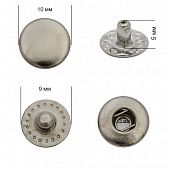 Кнопка пробивн сталь 10 мм Ч.никель S-образнаяй, Китай