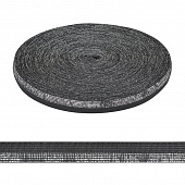 Тесьма вязаная Черный с серебром 18 мм, Китай