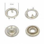 Кнопка трикот. кольцо Никель 9,5 мм, Китай