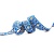 Лента жаккард 24 мм Ромашки с метанитом синий С1857Г17, Китай