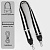 Ручка для сумки, стропа с кожаной вставкой, 140×3,8см, цвет чёрный/белый