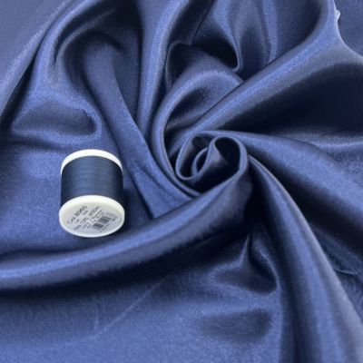 Креп-сатин плат. Темно-синий 150 см, Китай
