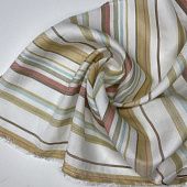 Вискоза твил Цветн.полоса на белом 160 см, Италия (Л)
