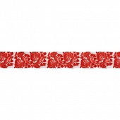 Лента репс. 15 мм Орнамент красный, Китай