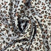 Шелк стрейч LAKE Леопард серый 150 см, Китай