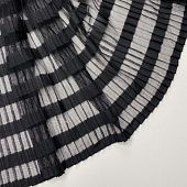 Фатин плиссе Черный полосы 150 см, Китай